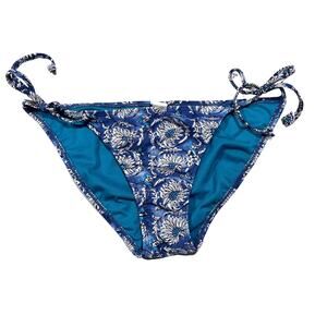 OLD NAVY Blue Floral String Tie Bikini Bottoms Sz M